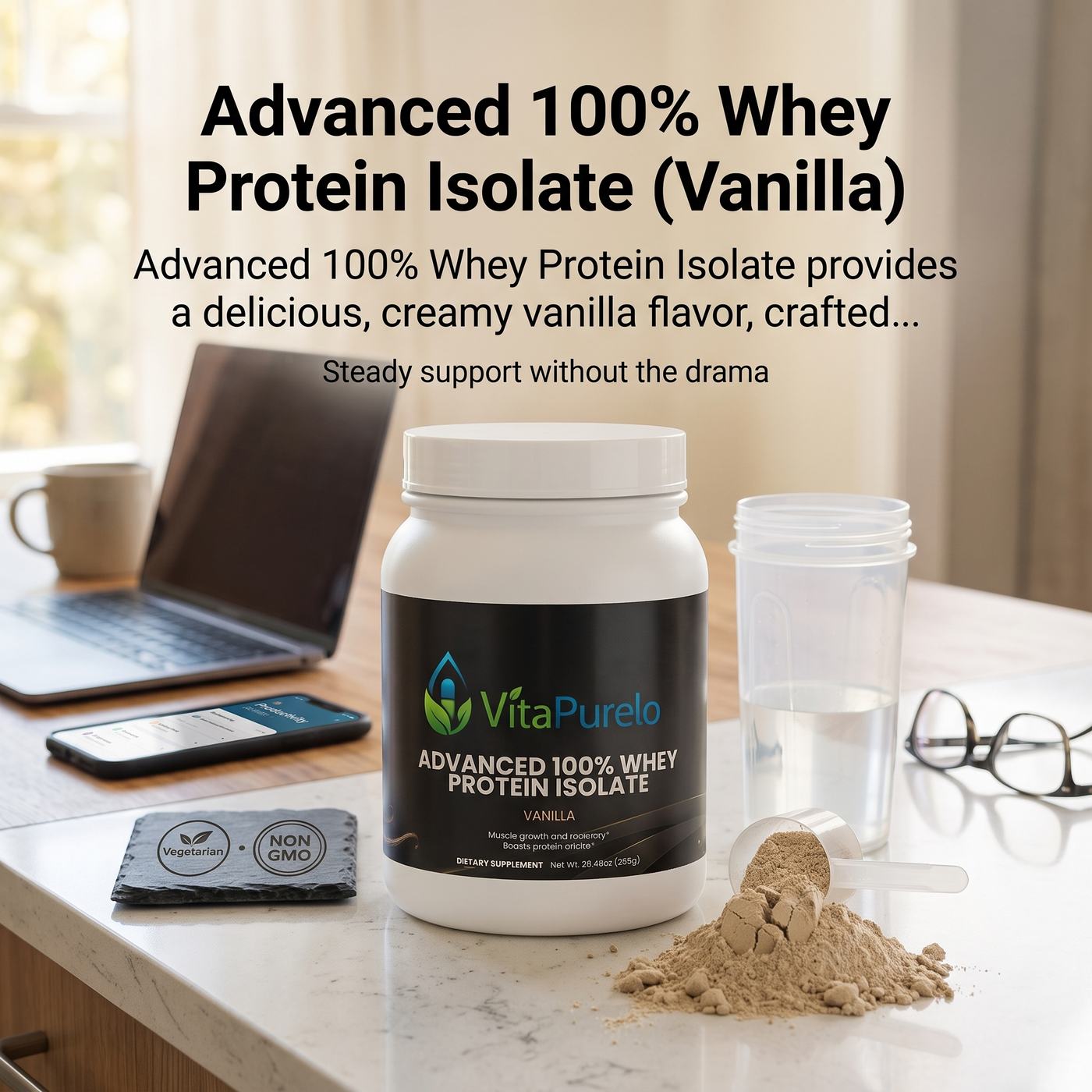[UGC] Advanced 100% Whey Protein Isolate (Vanilla) — Product + Context