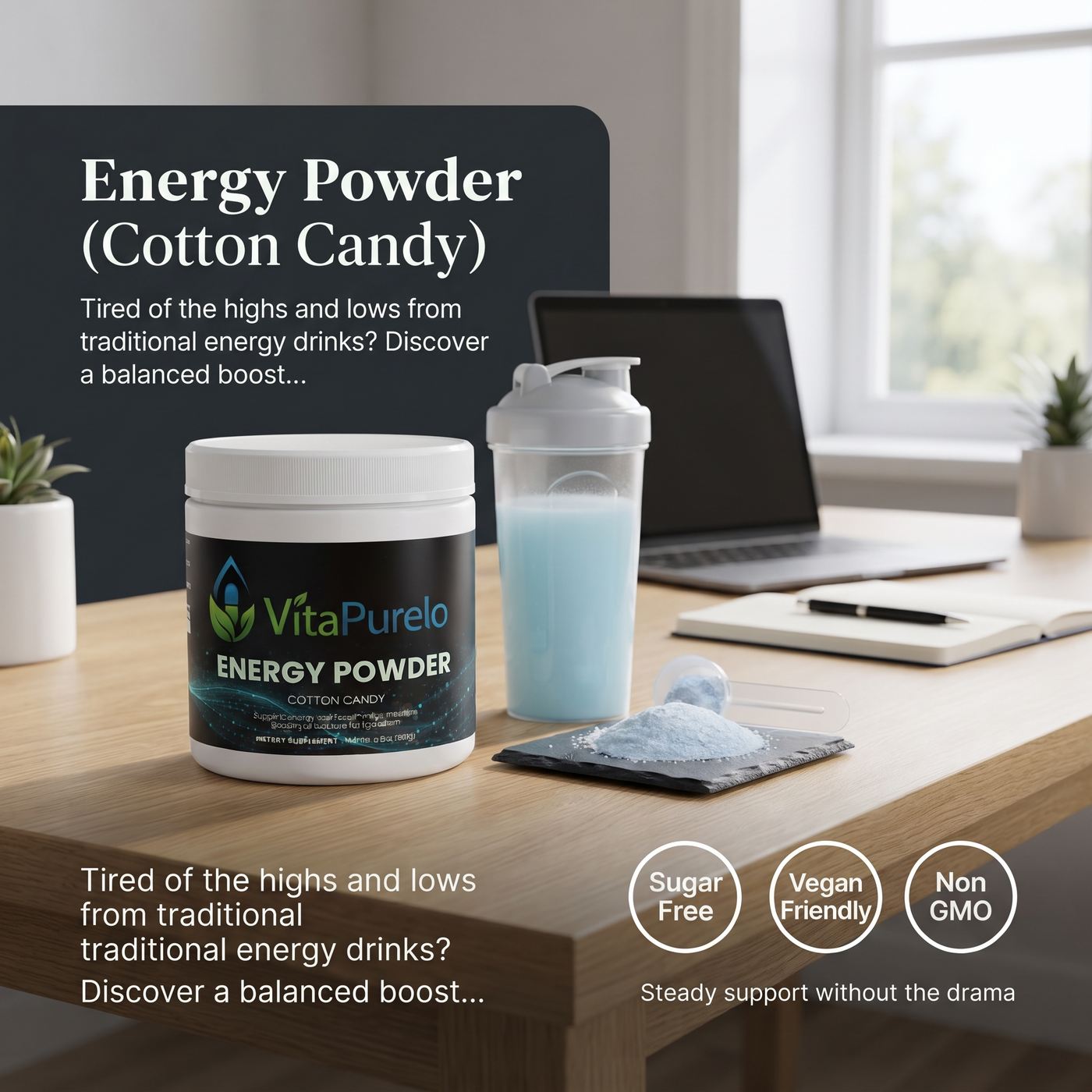 [UGC] Energy Powder (Cotton Candy) — Product + Context