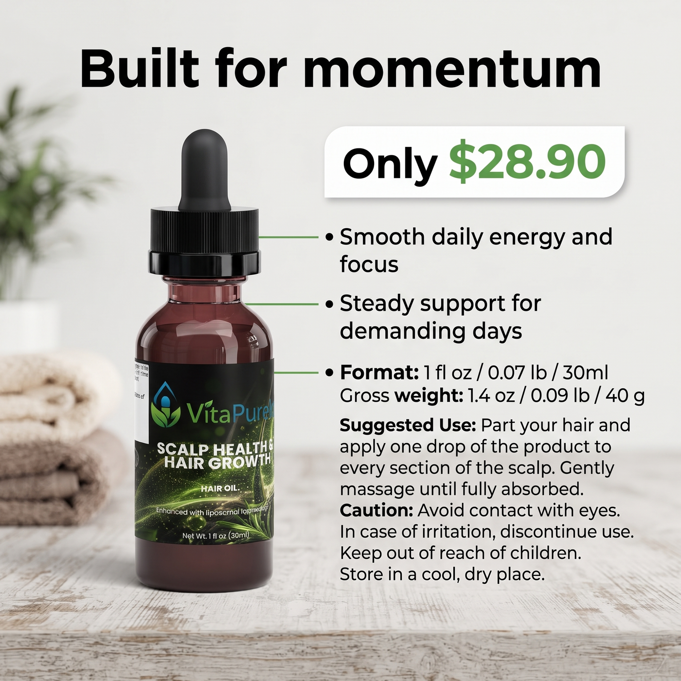 [UGC] Hair Oil for Scalp Health and Hair Growth — Value / Price