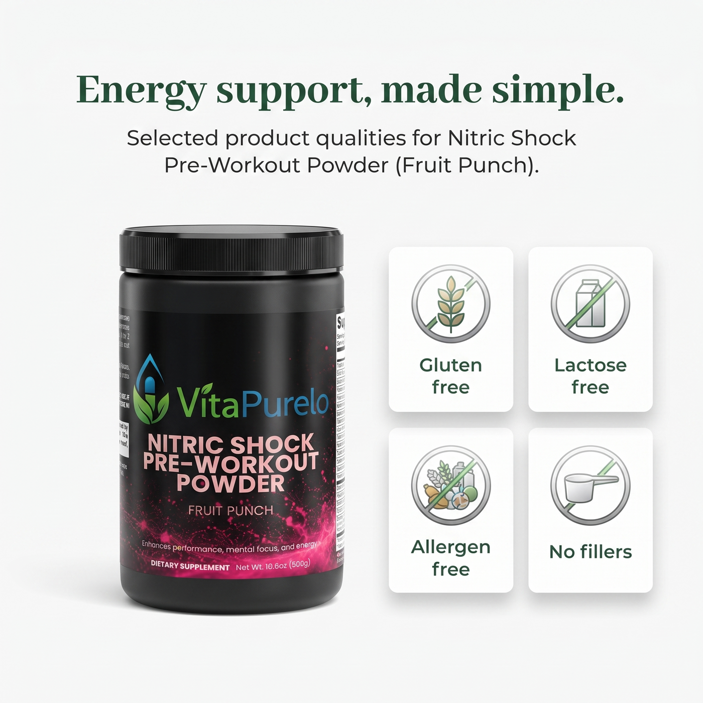 [UGC] Nitric Shock Pre-Workout Powder (Fruit Punch) — Icons / Badges