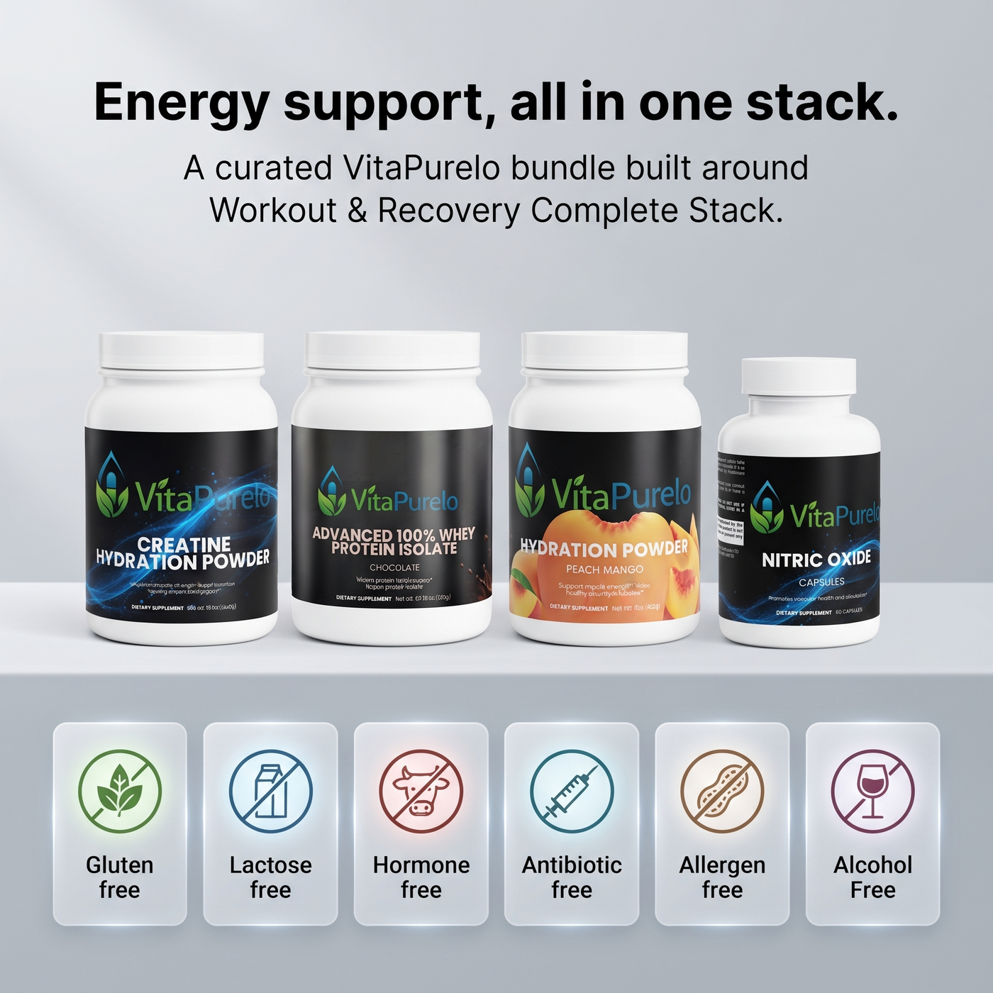 [UGC] Workout & Recovery Complete Stack — Bundle Icons / Benefits
